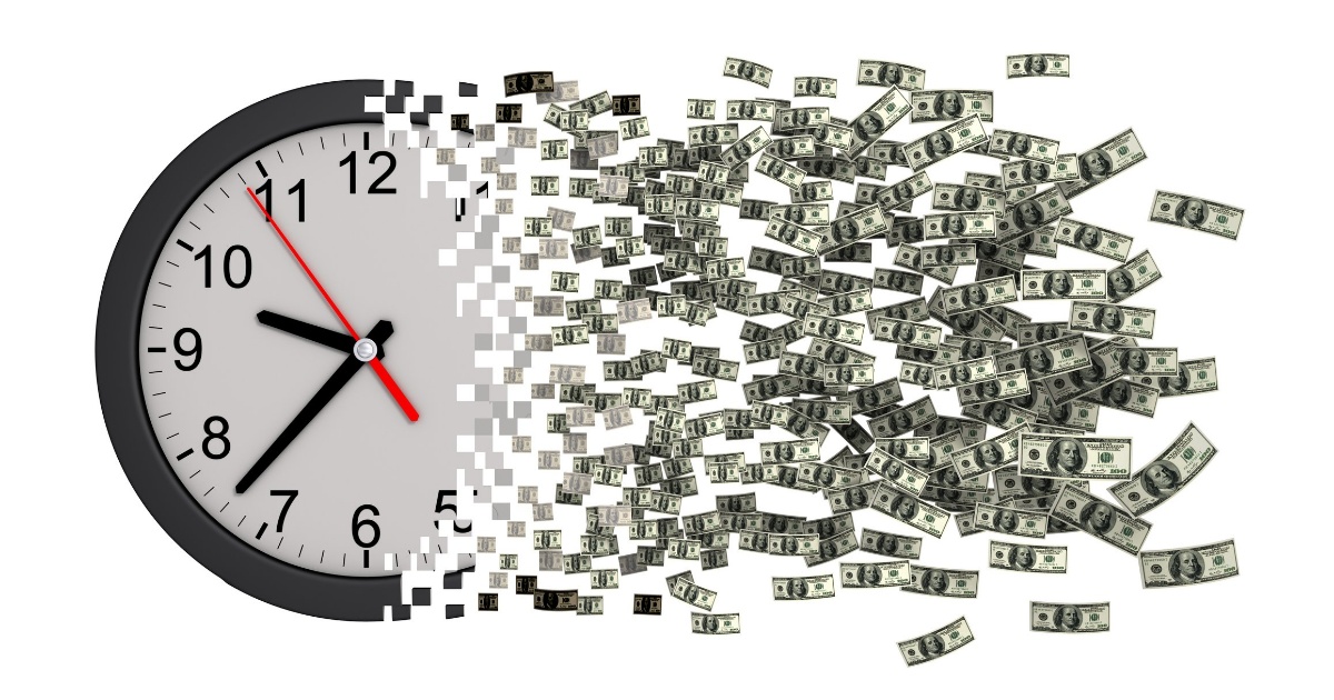 Clock turning into money